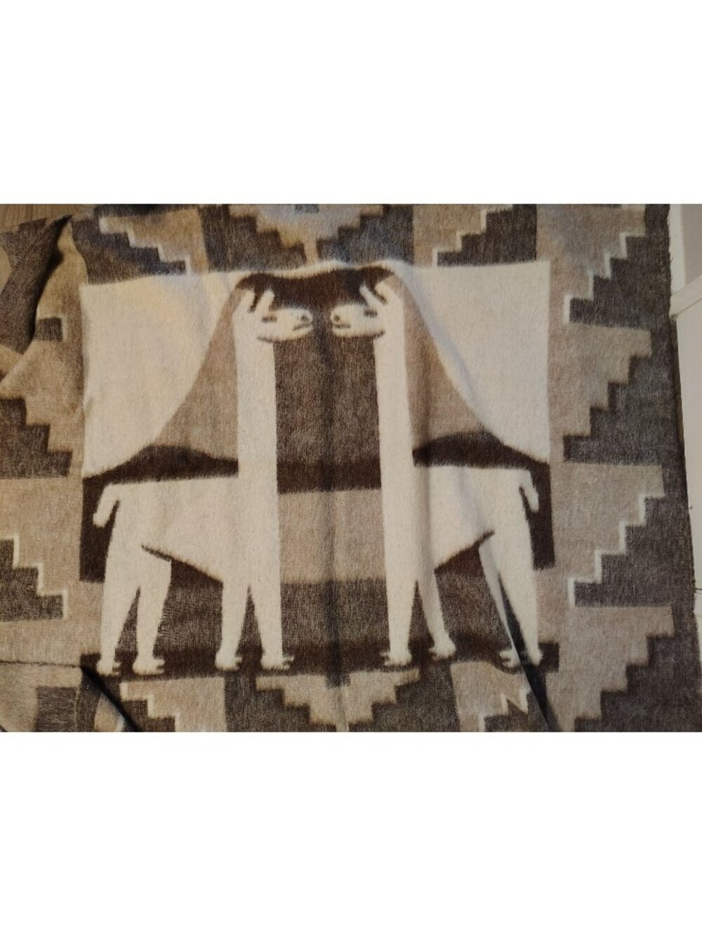 Hilados Y Tejidos Pucara Peruvian Wool Alpaca & Cotton Throw Blanket Brown Gray